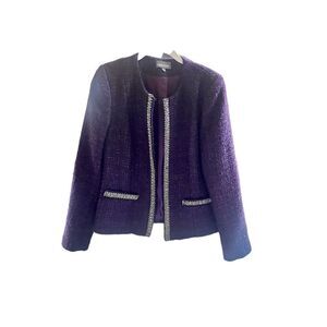 Queenie  purple / black blazer with jewels lining of sleeves as well as down the